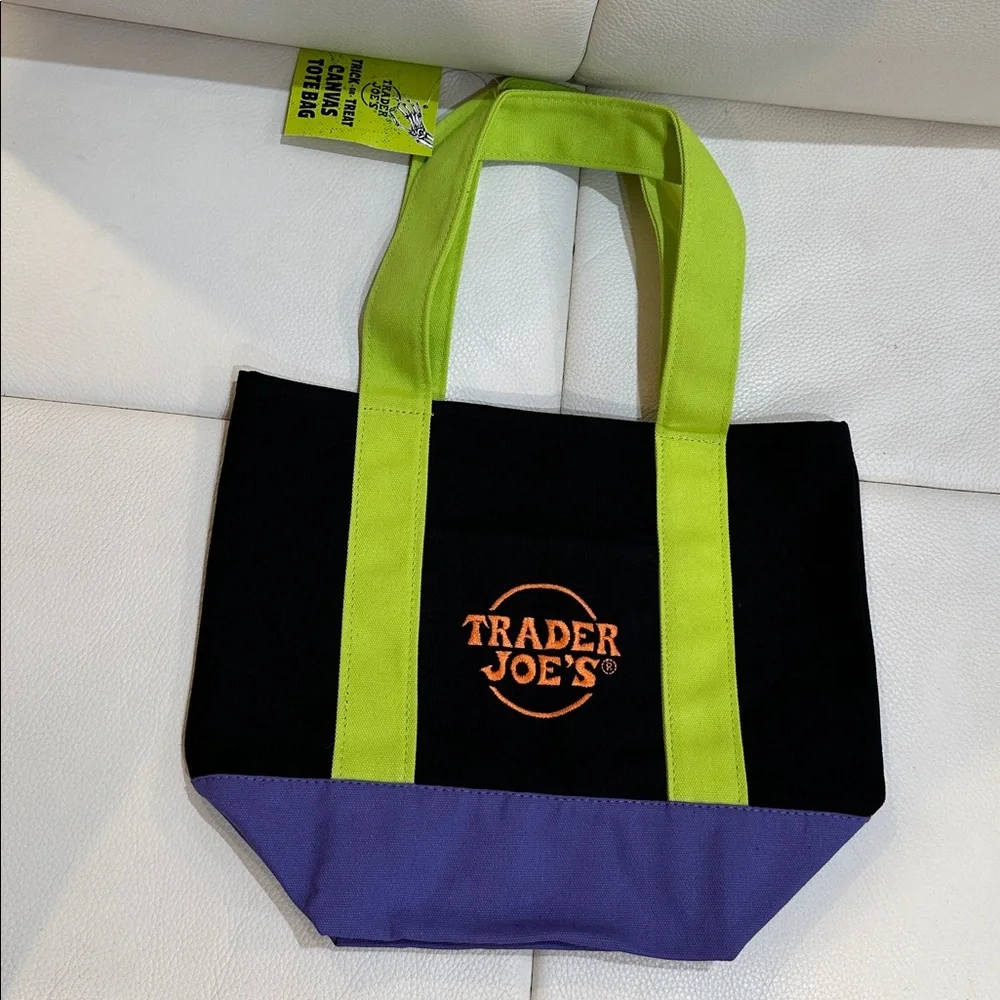 Trader Joe's Trick-or-Treat Mini Canvas Tote Limited Edition Multiple Colors NWT